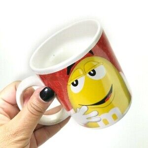 M&M Mug Official Licensed 2011 Collectors Promotional MUG Red & Yellow